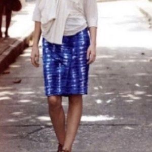 Made in USA Eva Franco Blue White Tie Dye Skirt